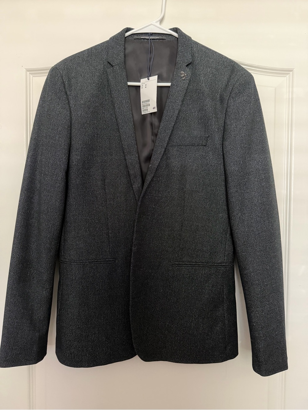 H&M Dark Charcoal Gray Blazer - Slim Tailored Sport Coat